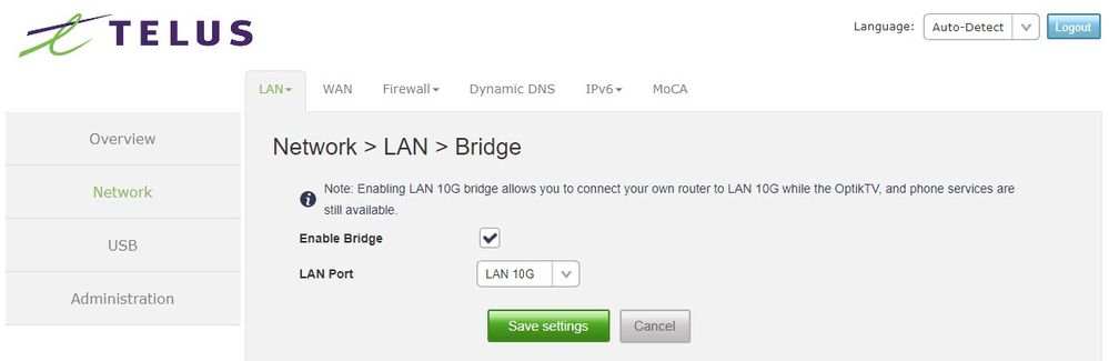 Solved: Re: Telus Pure Fiber In Bridge Mode With Modem NH2... - TELUS ...