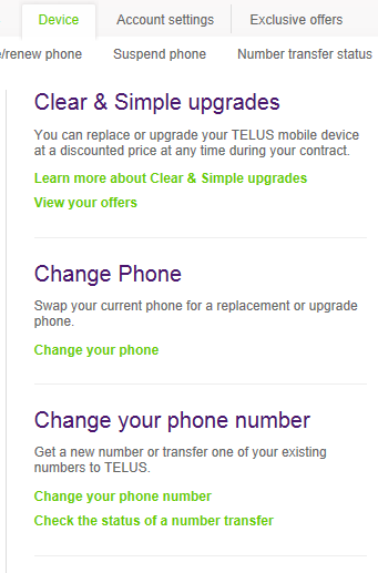 how to change my telus cell phone number