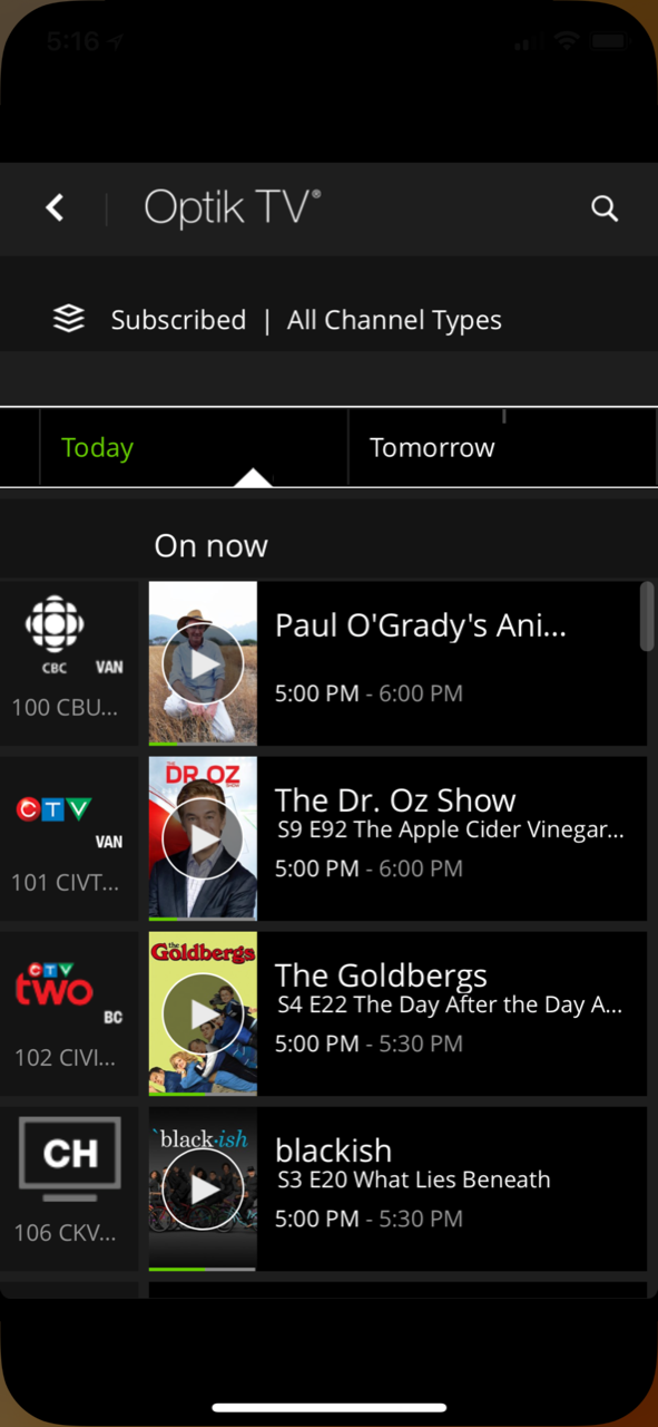 Optik Tv App Guide Telus Neighbourhood 5325