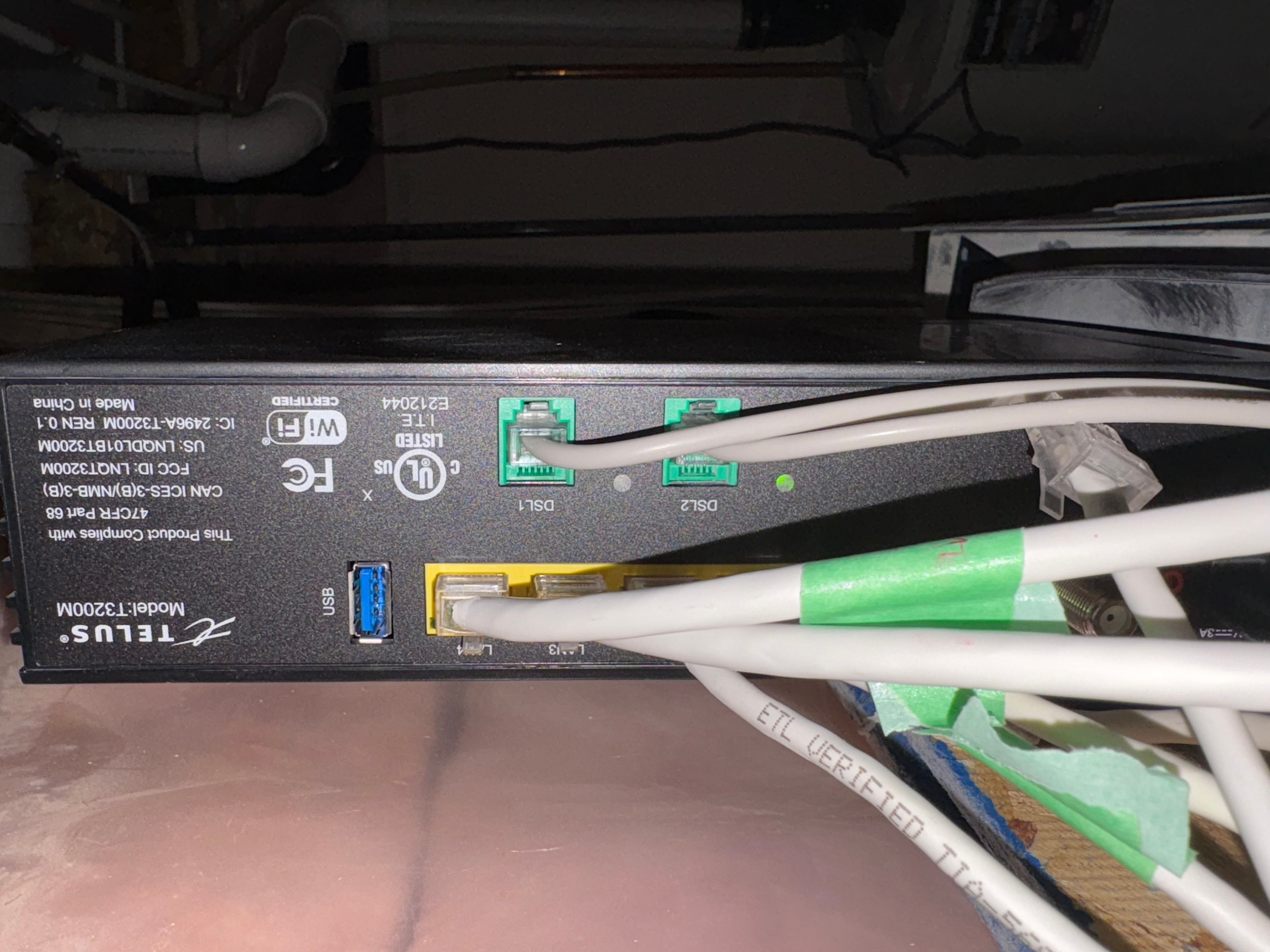 Internet 75 - slow speed, T3200M only one DSL port working? | TELUS ...